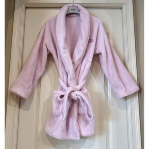 Victoria's Secret Robe Womens M? Pink Plush Fleece Belted Pockets *see